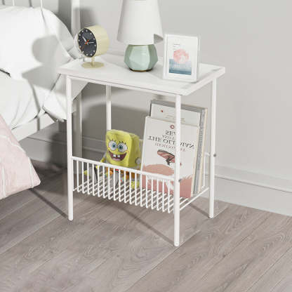 Minimalist Iron 2-Tier End Table — Black