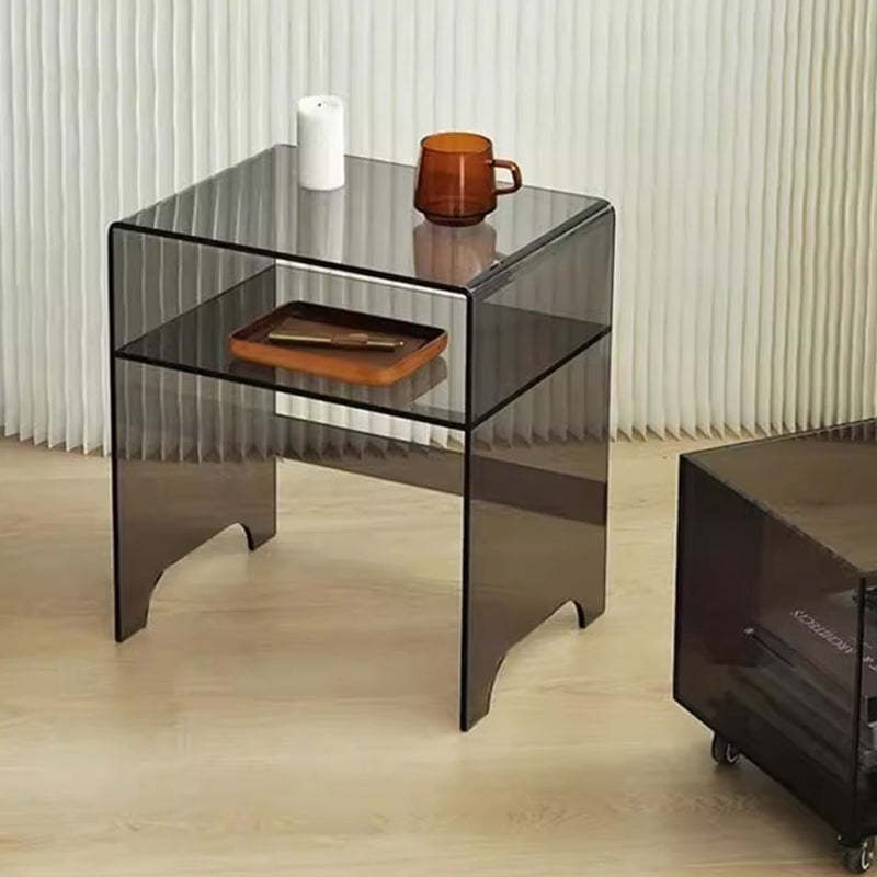 Minimalist Acrylic Storage End Table — Coffee