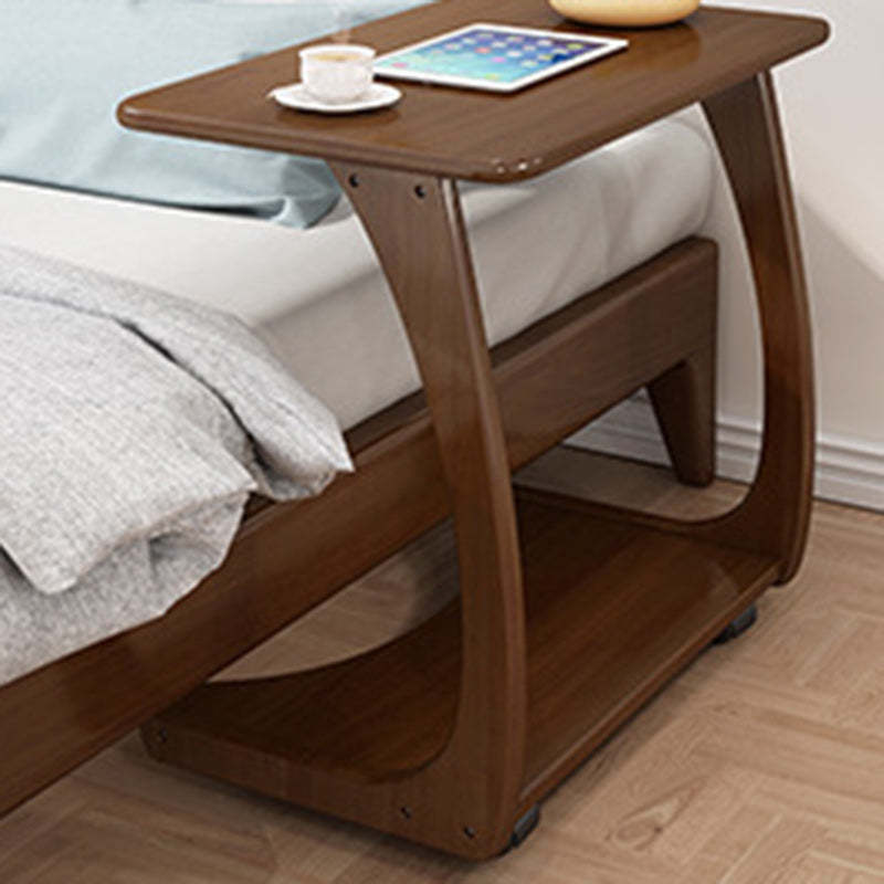 Minimalist 2-tier walnut end & side tables