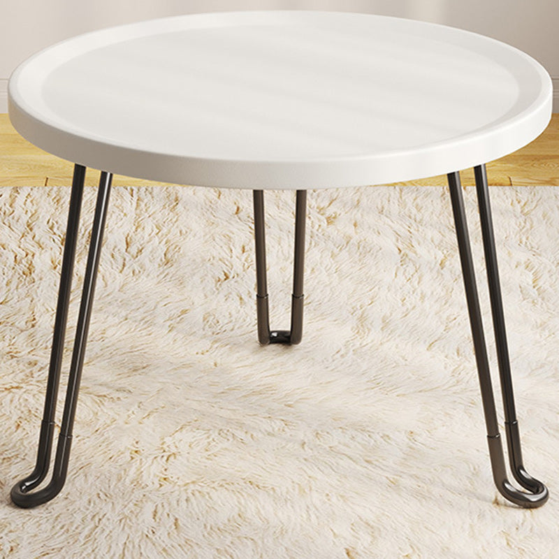 Minimalist Steel Plastic End Table — Black
