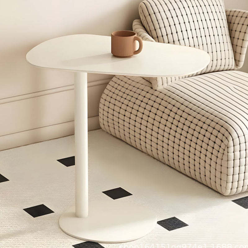 Minimalist Oval Iron End Table — Black