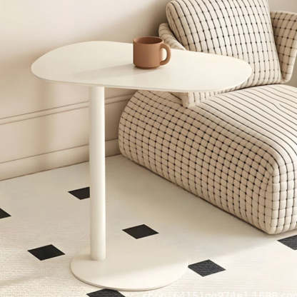 Minimalist Oval Iron End Table — Black
