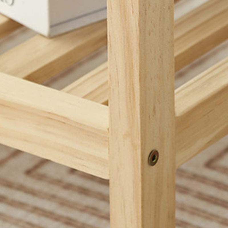 Japanese Wood Glass 2-Tier End Table
