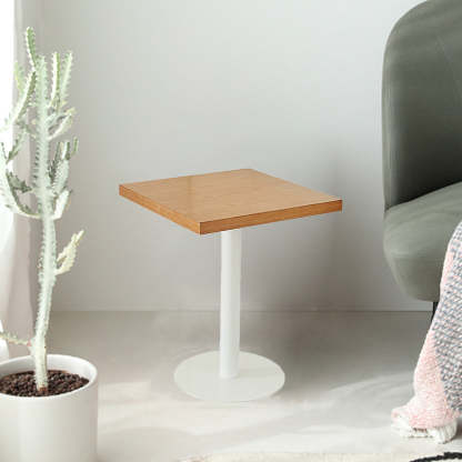 Nordic Iron Wood End Table — Square / Wood Color