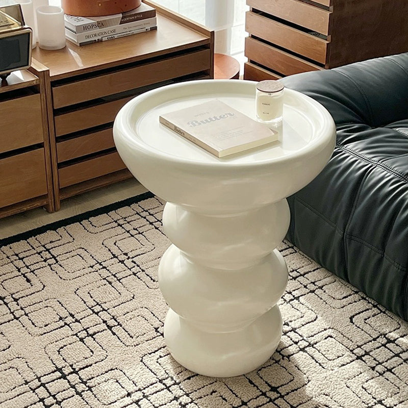 Nordic Cylinder Resin Coffee Table — White