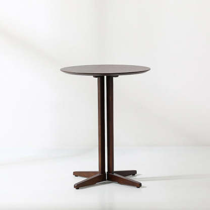 Scandinavian Round Wood End Table