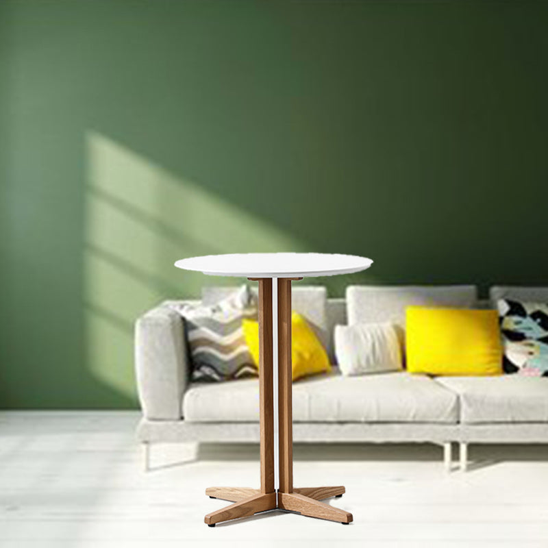Scandinavian Round Wood End Table