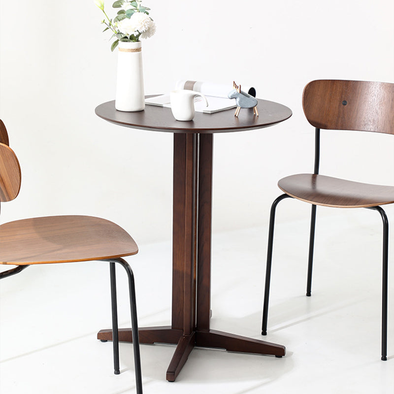 Scandinavian Round Wood End Table
