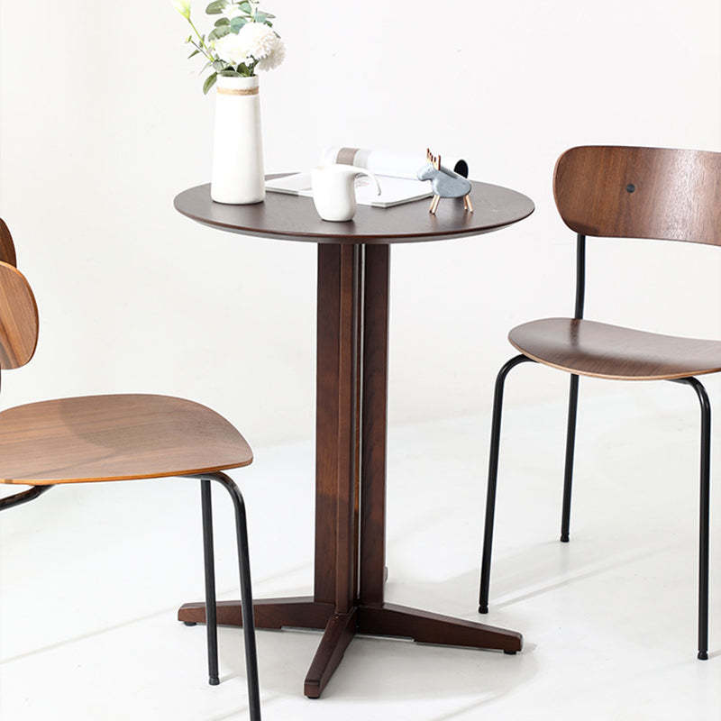 Scandinavian Round Wood End Table