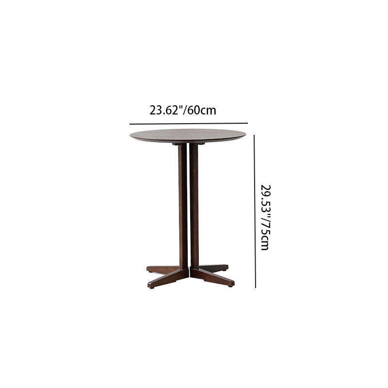 Scandinavian Round Wood End Table
