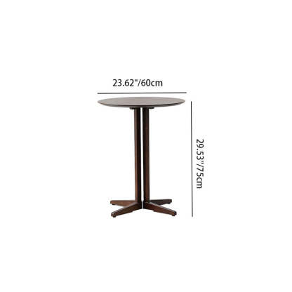 Scandinavian Round Wood End Table