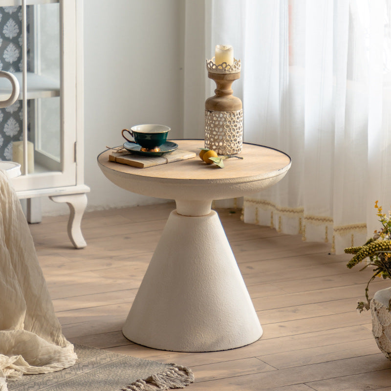Vintage Magnesium Oxide Wood End Table — A