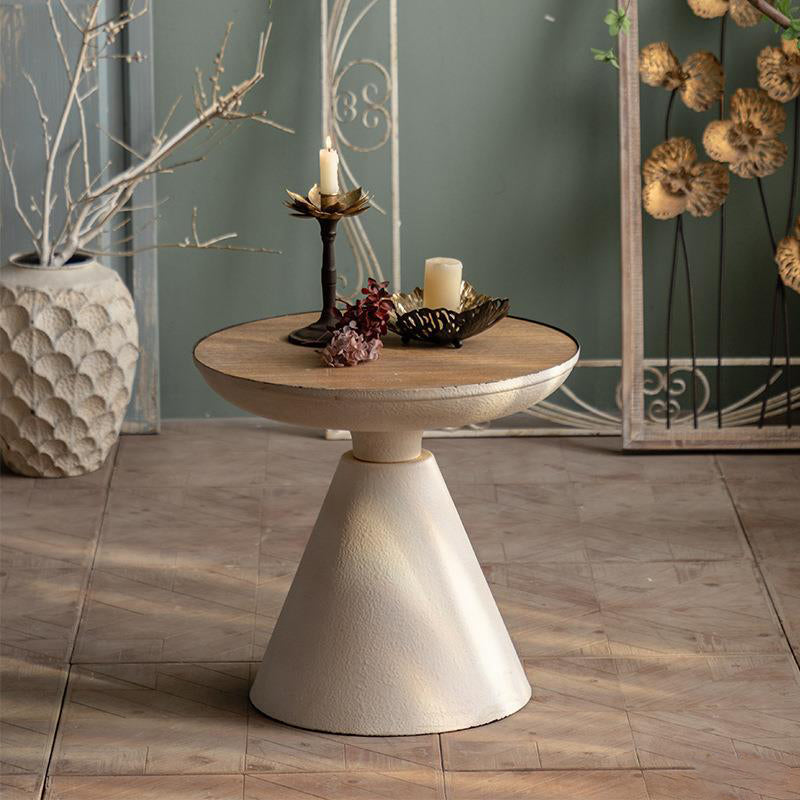 Vintage Magnesium Oxide Wood End Table — B