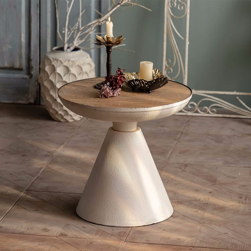 Vintage Magnesium Oxide Wood End Table