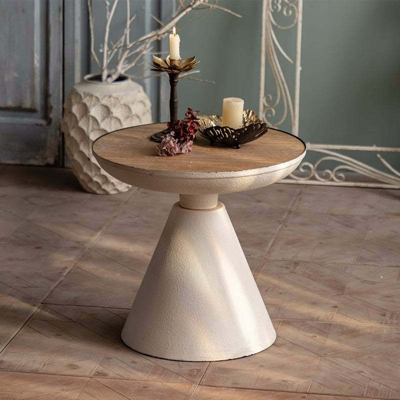 Vintage Magnesium Oxide Wood End Table