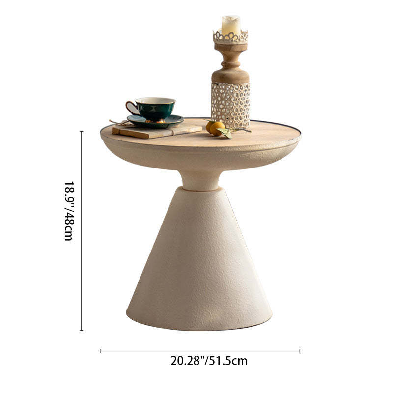 Vintage Magnesium Oxide Wood End Table