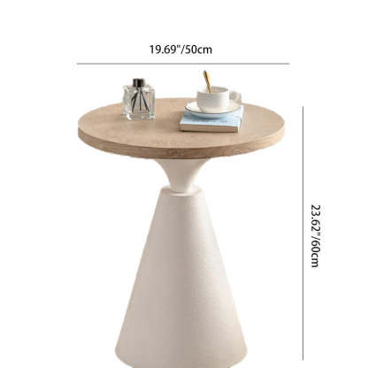 Vintage Magnesium Oxide Wood End Table