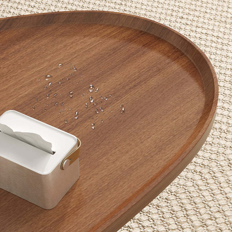 Japanese Oval Steel Wood Coffee Table
