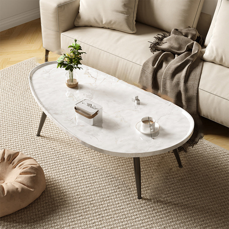 Japanese Oval Steel Wood Coffee Table