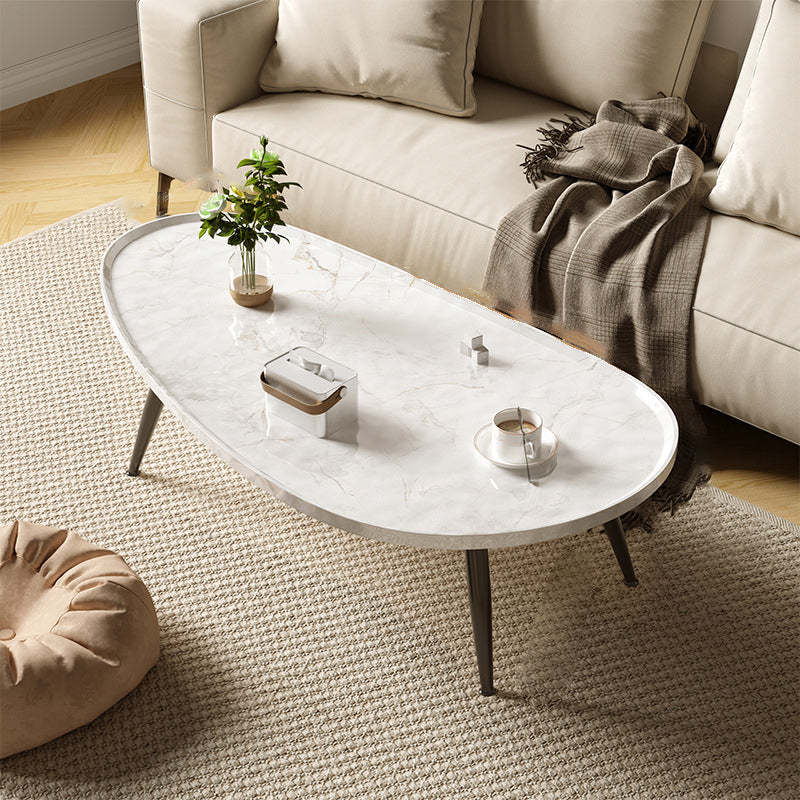 Japanese Oval Steel Wood Coffee Table