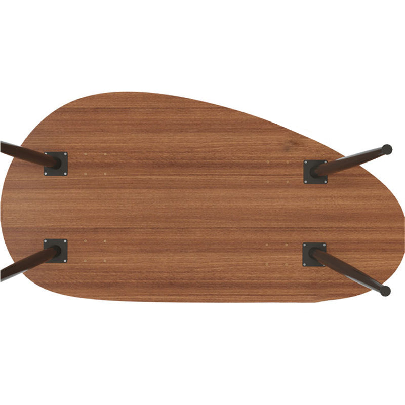 Japanese Oval Steel Wood Coffee Table