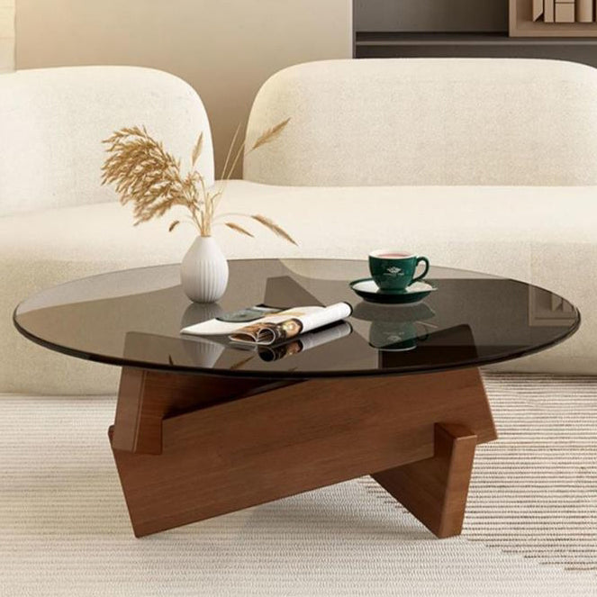 Nordic Wood Glass Coffee Table