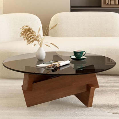 Nordic Wood Glass Coffee Table