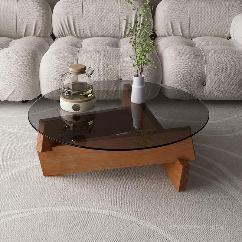Nordic Wood Glass Coffee Table
