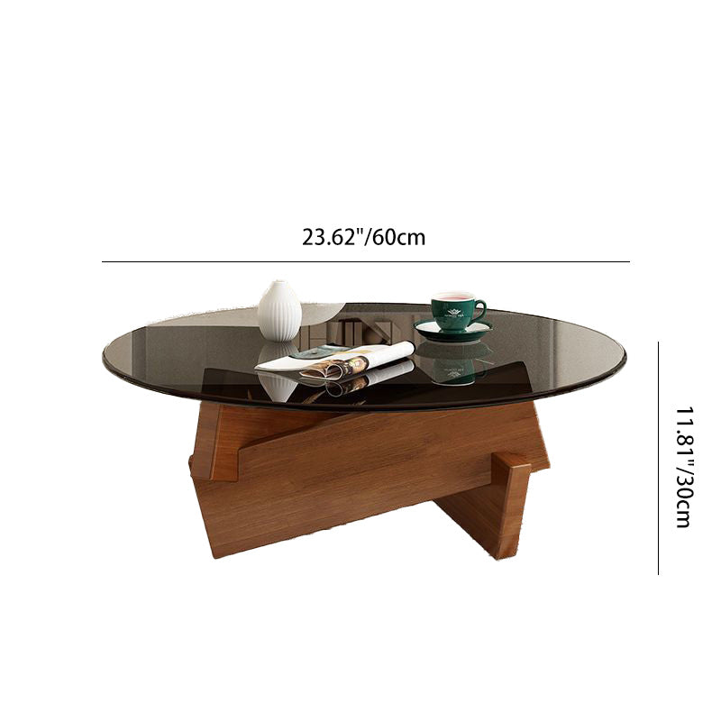 Nordic Wood Glass Coffee Table