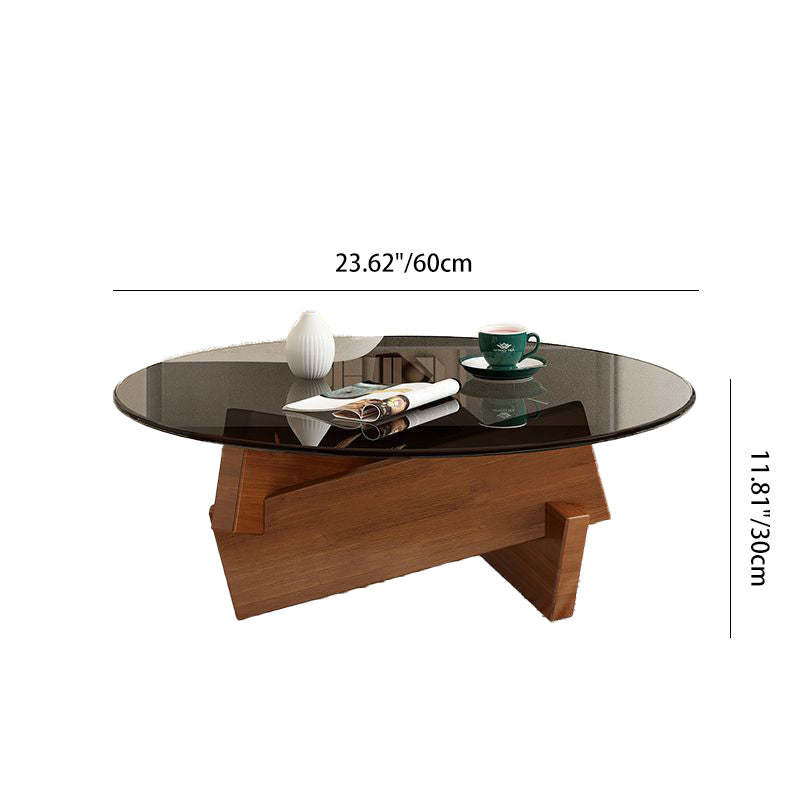 Nordic Wood Glass Coffee Table