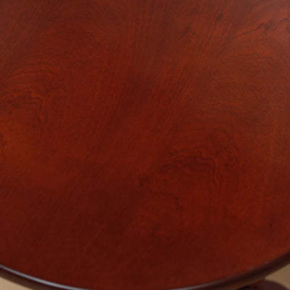 European Round Wood End Table 2-Tier