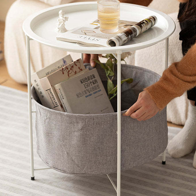 Minimalist Iron Fabric End Table 2-Tier