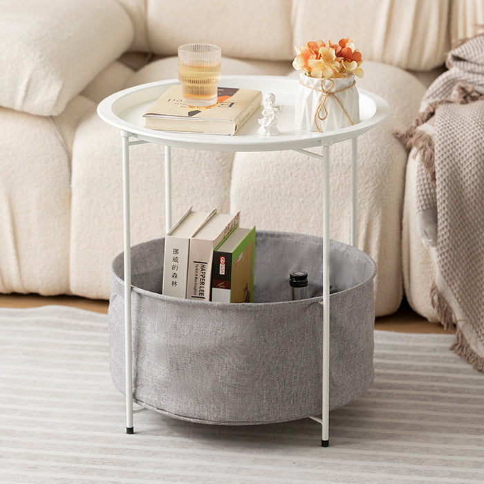 Minimalist Iron Fabric End Table 2-Tier