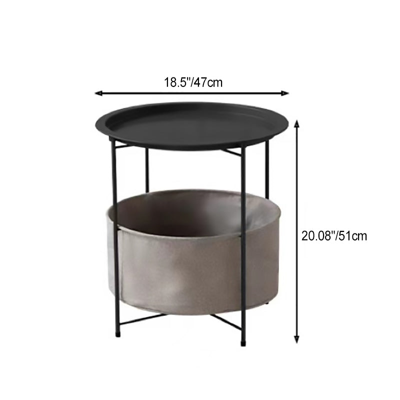 Minimalist Iron Fabric End Table 2-Tier