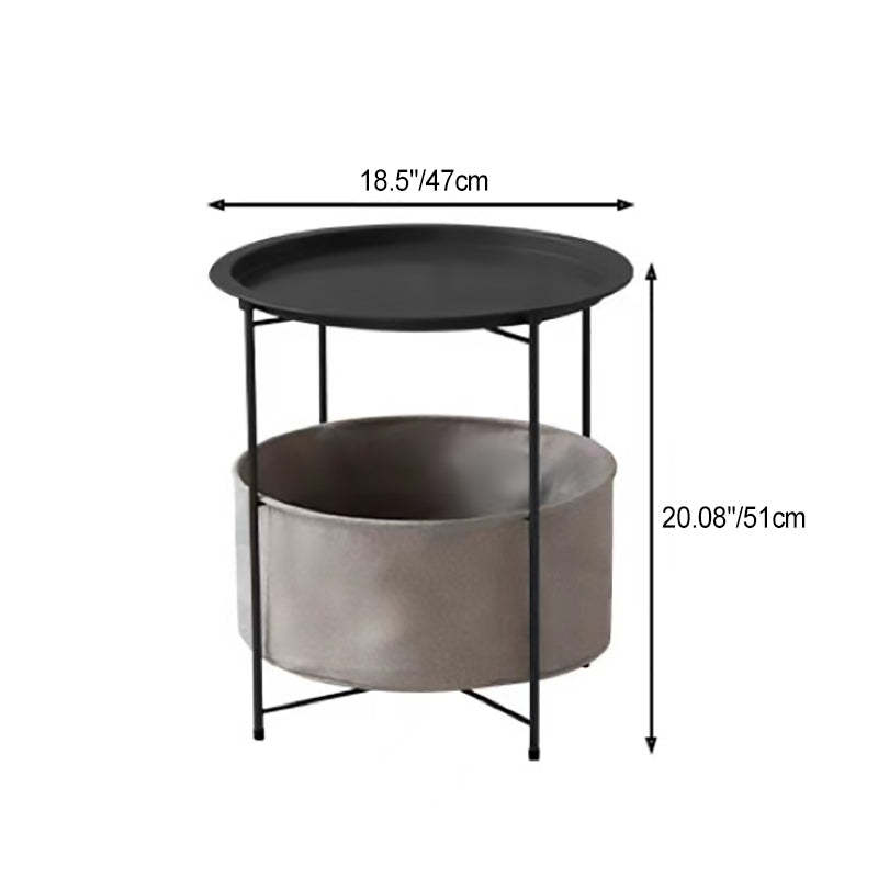 Minimalist Iron Fabric End Table 2-Tier