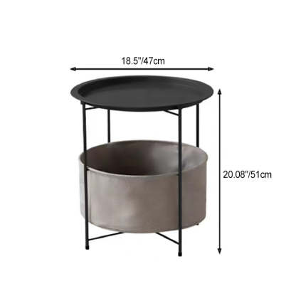 Minimalist Iron Fabric End Table 2-Tier