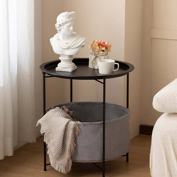 Minimalist Iron Fabric End Table 2-Tier