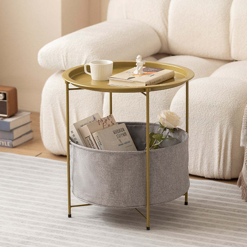 Minimalist Iron Fabric End Table 2-Tier