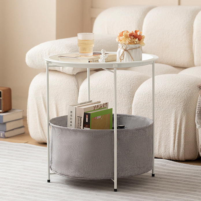 Minimalist Iron Fabric End Table 2-Tier