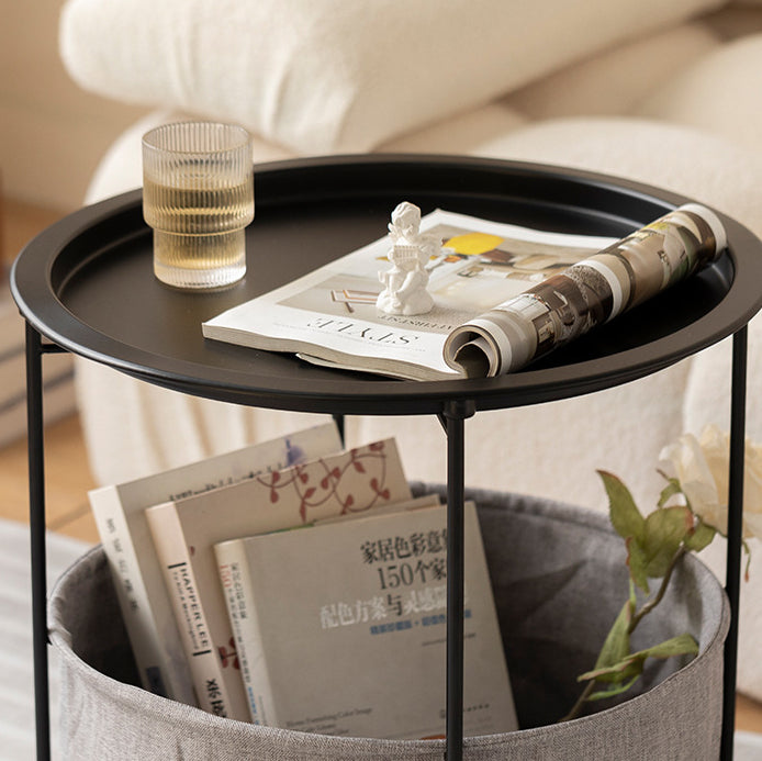 Minimalist Iron Fabric End Table 2-Tier