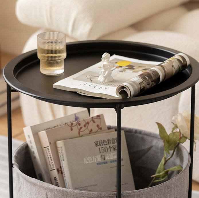 Minimalist Iron Fabric End Table 2-Tier