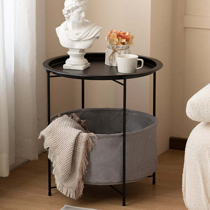 Minimalist Iron Fabric End Table 2-Tier