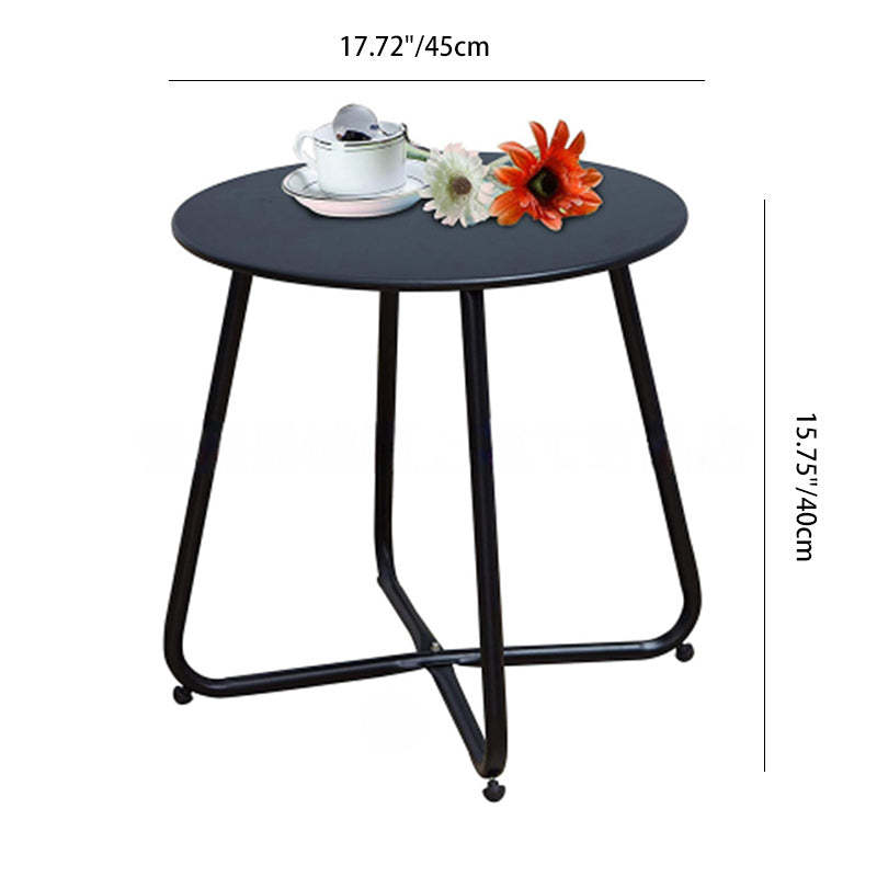 Minimalist Round Iron 1-Tier End Table