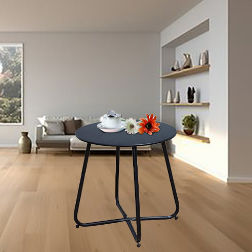 Minimalist Round Iron 1-Tier End Table