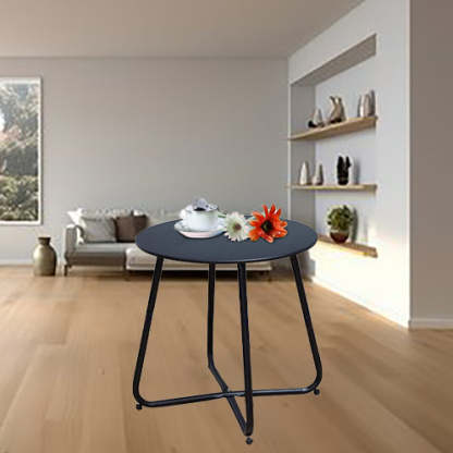Minimalist Round Iron 1-Tier End Table