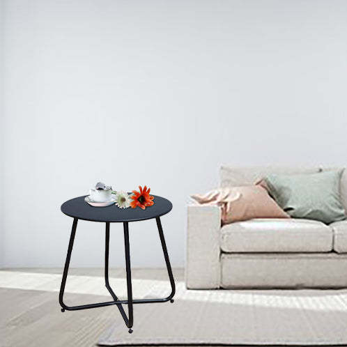 Minimalist Round Iron 1-Tier End Table