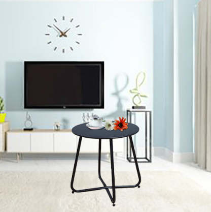 Minimalist Round Iron 1-Tier End Table