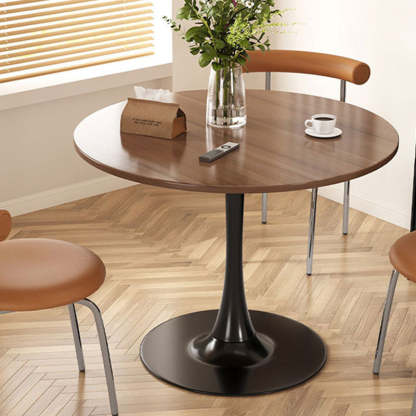 Nordic Wood Steel Coffee Table — Walnut Color