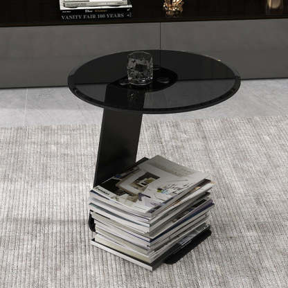 Minimalist Steel Glass Coffee Table