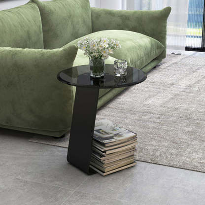 Minimalist Steel Glass Coffee Table